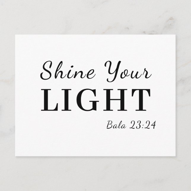 Be the Light Bible Verse Christian Design Postcard (Front)