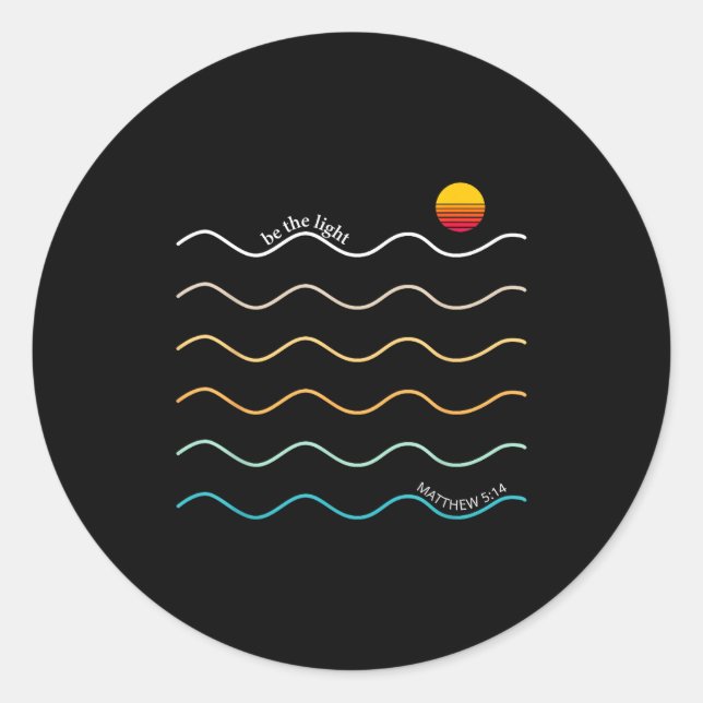 Be The Light Boho Christian Bible Verse Worship Ch Classic Round Sticker (Front)