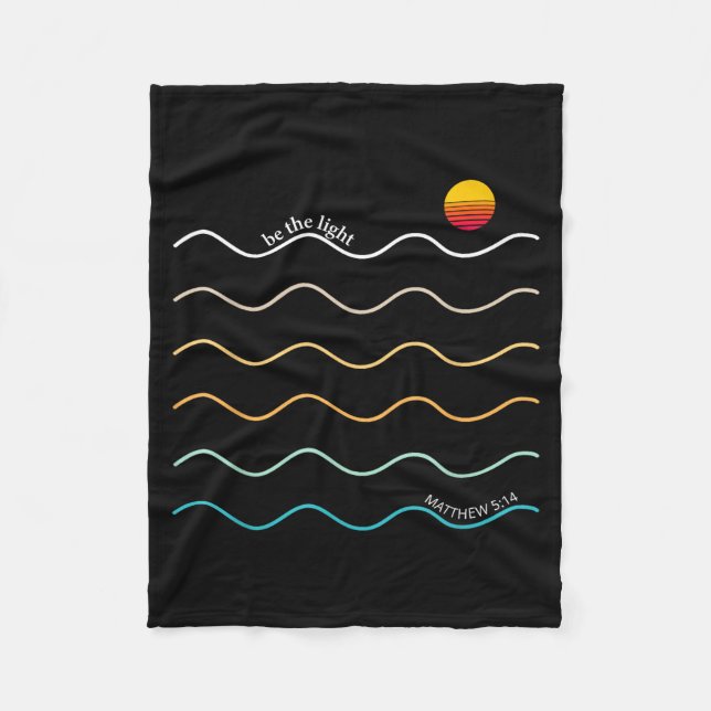 Be The Light Boho Christian Bible Verse Worship Ch Fleece Blanket (Front)