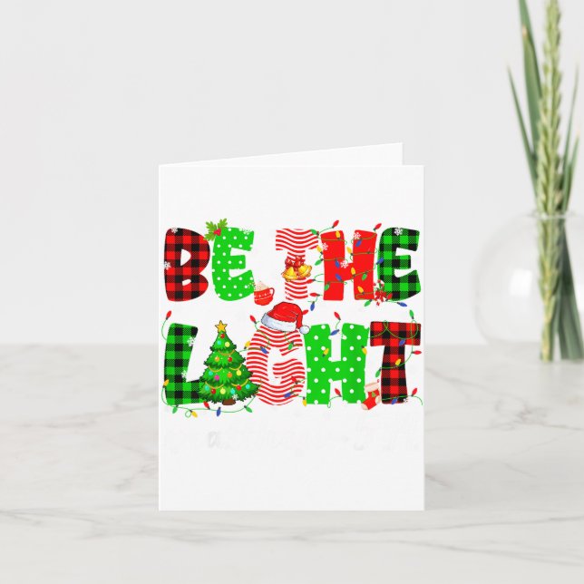 Be The Light Christian Christmas Pjs Xmas Men Wome Card (Front)