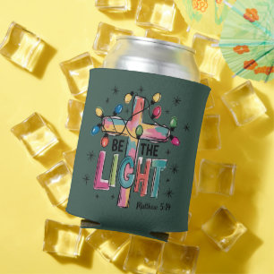 Be The Light Christmas Christian Cross Xmas Bible Can Cooler