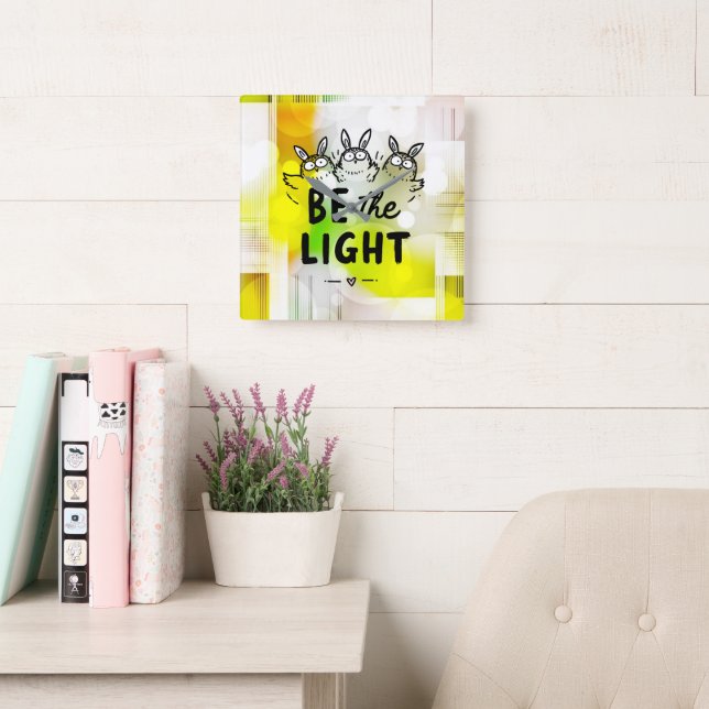 Be the Light Square Wall Clock (Reading Room)