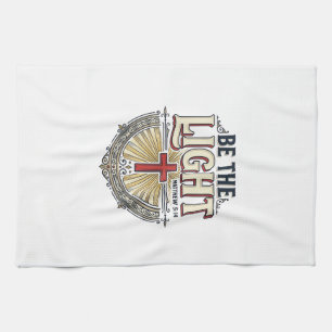 Be The Light Vintage Christian Shirt Design_1 Kitchen Towel