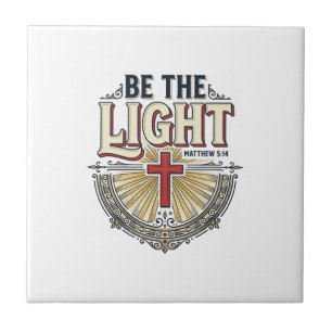 Be The Light Vintage Christian Shirt Design_1 Tile