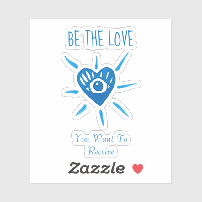 *~* BE THE LOVE HEART with EYE Vinyl Sticker (Sheet)