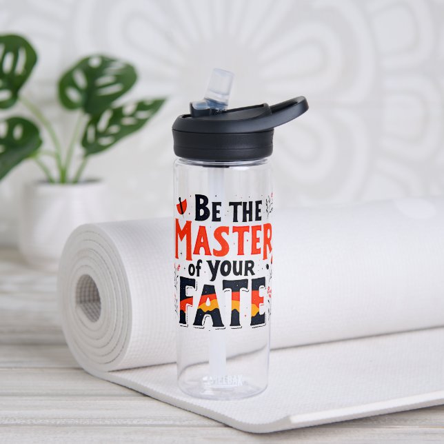 Be the Master of Your Fate Water Bottle (Yoga (Rotated))