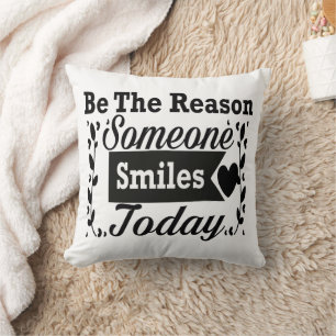 Be The Reason Someone Smiles Today Gift Box Throw Pillow