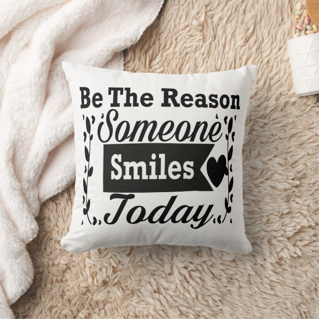 Be The Reason Someone Smiles Today Gift Box Throw Pillow (Blanket)