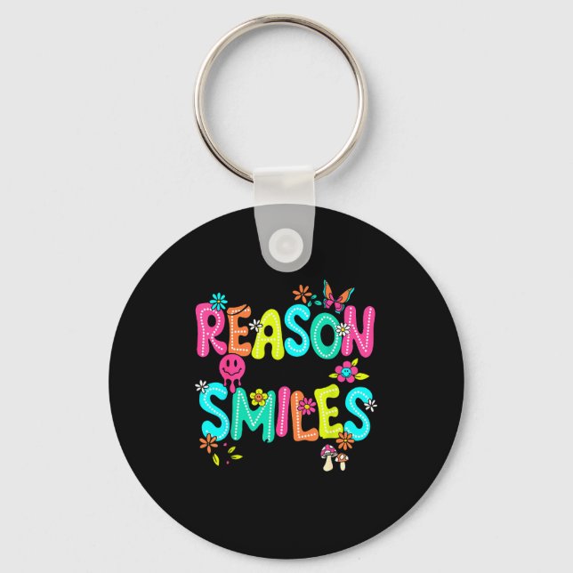 Be The Reason Someone Smiles Today Kind Positive A Keychain (Front)