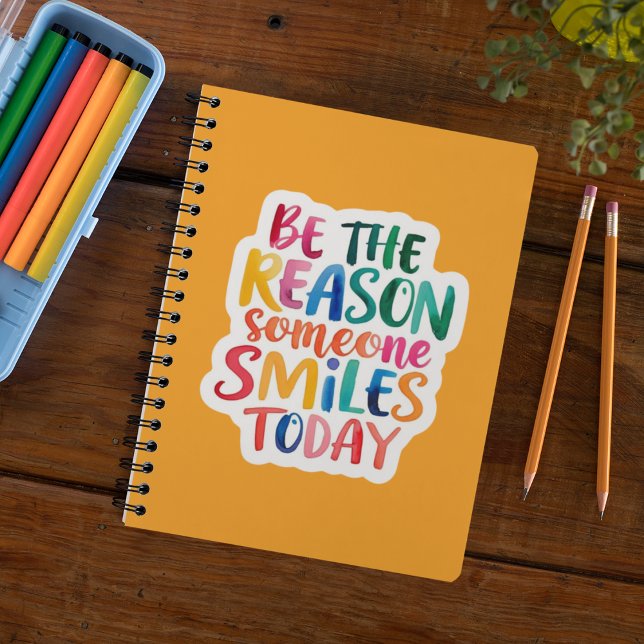 Be The Reason Someone Smiles Today Spiral Notebook (Encourage kindness with this, "Be the reason someone smiles today" planner! )