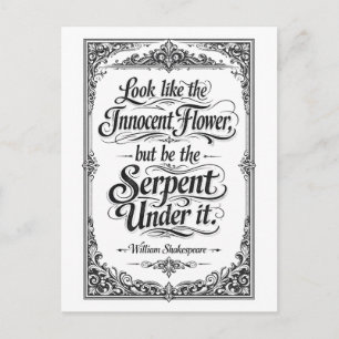 "Be the Serpent" Shakespeare Postcard