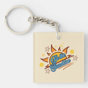 Be The Sunshine Retro Vintage Sun Graphic Keychain