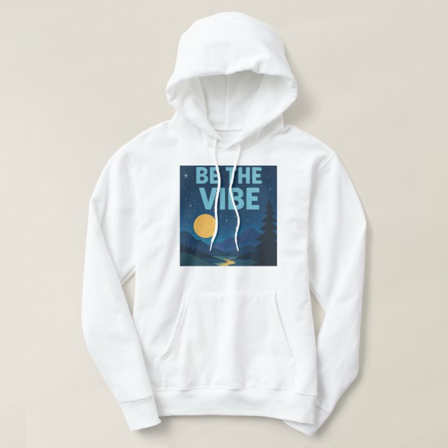 “Be The Vibe” Retro Crayon Nightscape Aesthetic Hoodie (Design Front)