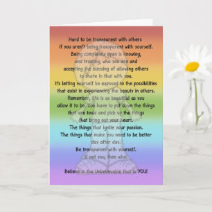 Be Transparent Card