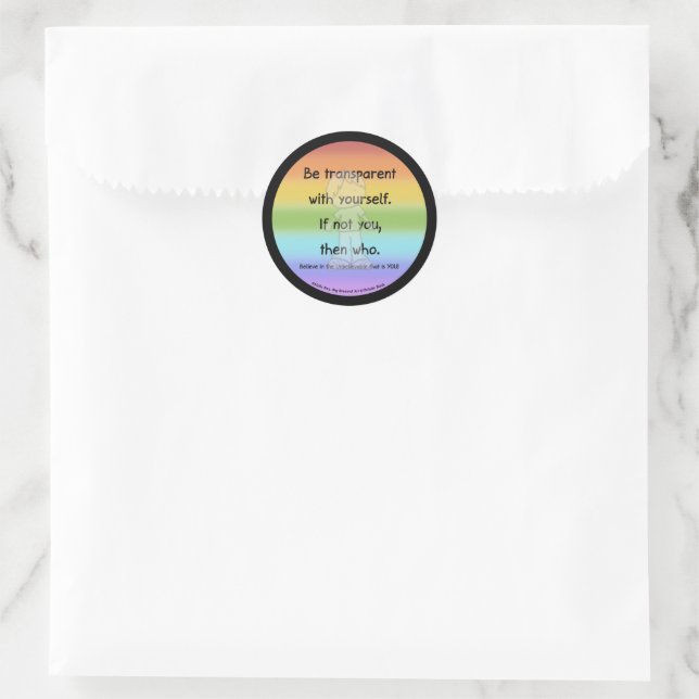 Be Transparent Classic Round Sticker (Bag)