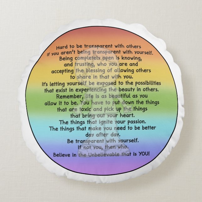 Be Transparent Round Pillow (Front)