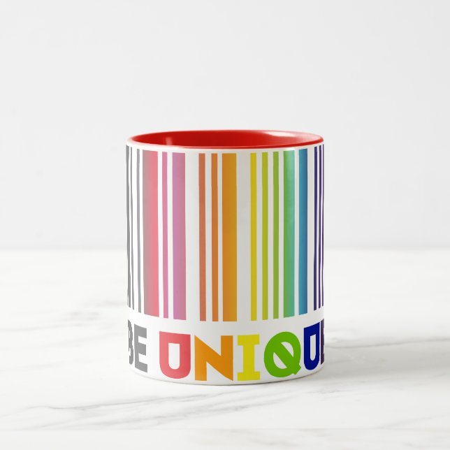 Be Unique Bar Code Lgbt Pride Two-Tone Coffee Mug (Center)