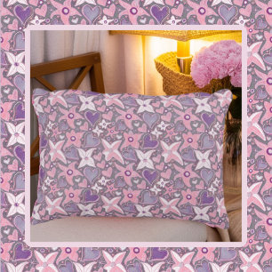 Be Unique Be Yourself Pattern In Pink/Purple Accent Pillow
