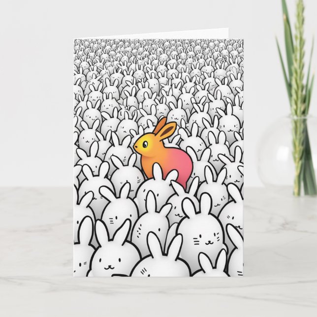 Be Unique Bunny Rabbit Card (Front)