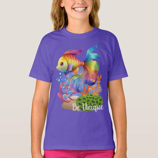 Be Unique Rainbow Fish T-Shirt (Front)