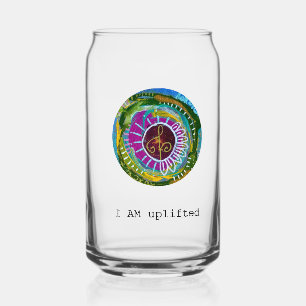 Be uplifted mantra with prayer portal can glass