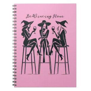 Be-Wine-ing Hour,Elegant Witches Wine Night,Modern Notebook