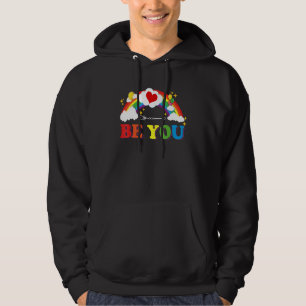 Be You Ally Rainbow Flag Lgbt Lesbian Lgbtq Gay Pr Hoodie