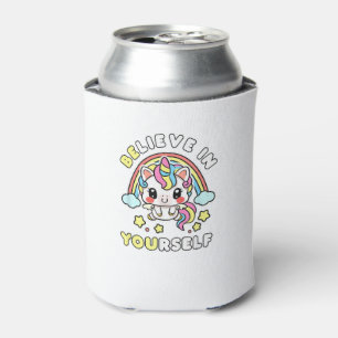 Be You Believe In Yourself Unicorn Positive Messag Can Cooler