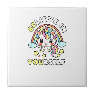 Be You Believe In Yourself Unicorn Positive Messag Tile