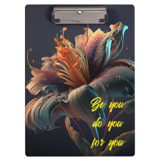 be you for you floral clipboard