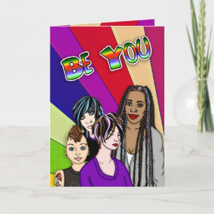 Be You   Inspirational Unique Hand drawn Art  Card