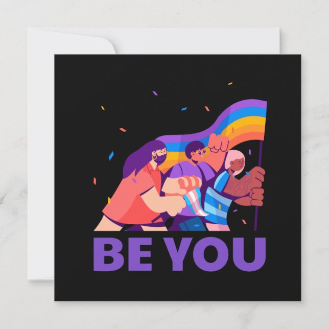 Be you. LGBT+Pride. Rainbow flag  Card (Front)