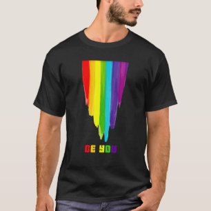 Be You Pride LGBT Ally Rainbow Flag Retro Vintage T-Shirt