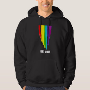 Be You Pride Rainbow LGBTQ Flag Love Is Love Gay L Hoodie