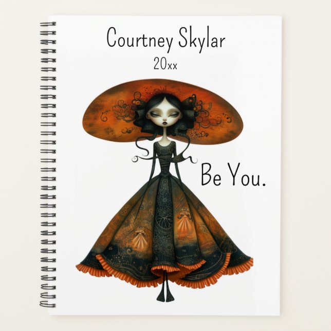 Be You Quirky Whimsical Woman, Change Name, Year Planner (Front)