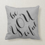 Be you tiful beautiful rustic chic burlap linen throw pillow<br><div class="desc">"Be you tiful" be-you-tiful rustic chic faux jute linen burlap shabby cottage chic country french style decor quote throw pillow with saying.</div>