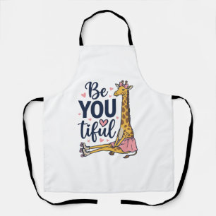 Be You Tiful Giraffe Roller Skate Vintage Shirt De Apron