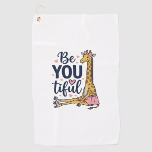 Be You Tiful Giraffe Roller Skate Vintage Shirt De Golf Towel