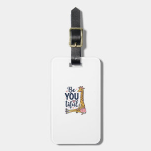 Be You Tiful Giraffe Roller Skate Vintage Shirt De Luggage Tag