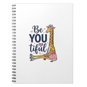 Be You Tiful Giraffe Roller Skate Vintage Shirt De Notebook