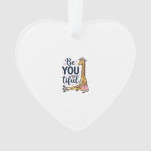 Be You Tiful Giraffe Roller Skate Vintage Shirt De Ornament