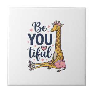 Be You Tiful Giraffe Roller Skate Vintage Shirt De Tile