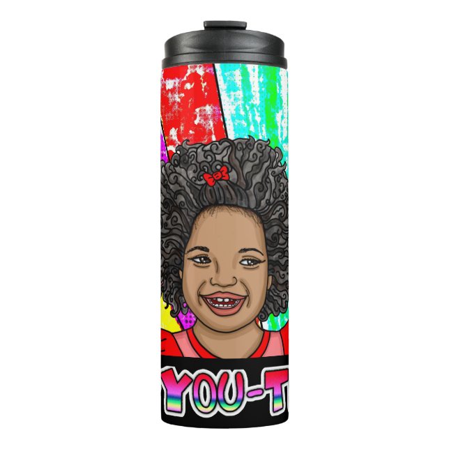 Be-You-Tiful Little African'-American Girl   Thermal Tumbler (Front)