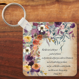Be your guide, autumn floral mix keychain