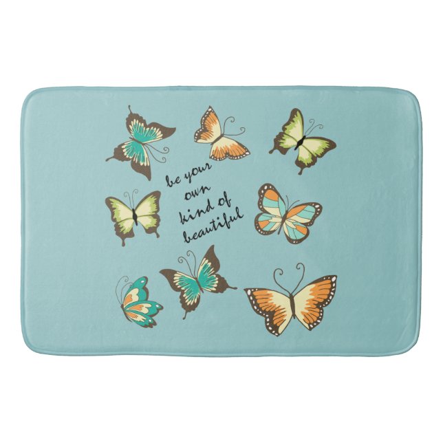 Be Your Own Beautiful Butterflies Bath Mat (Front)