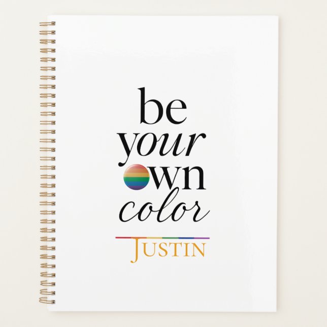 Be Your Own Colour Minimal Typography Statement Planner (Front)