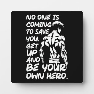 Be Your Own Hero - Anime Bodybuilding Gym Workout Plaque
