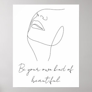 Be Your Own Kind Of Beautiful Line Art Custom Text Poster