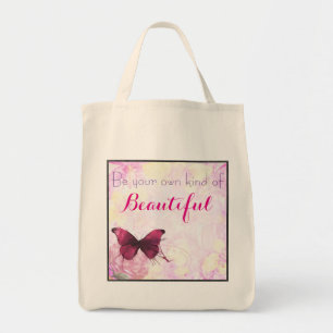 Be your own kind of beautiful Quotation Watercolor Tote Bag