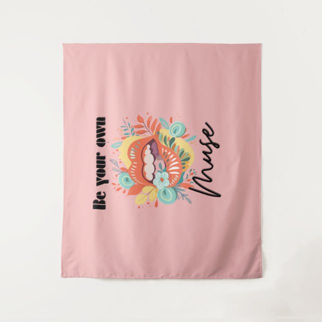Be your own muse, Self-Love Quote Tapestry (Front)